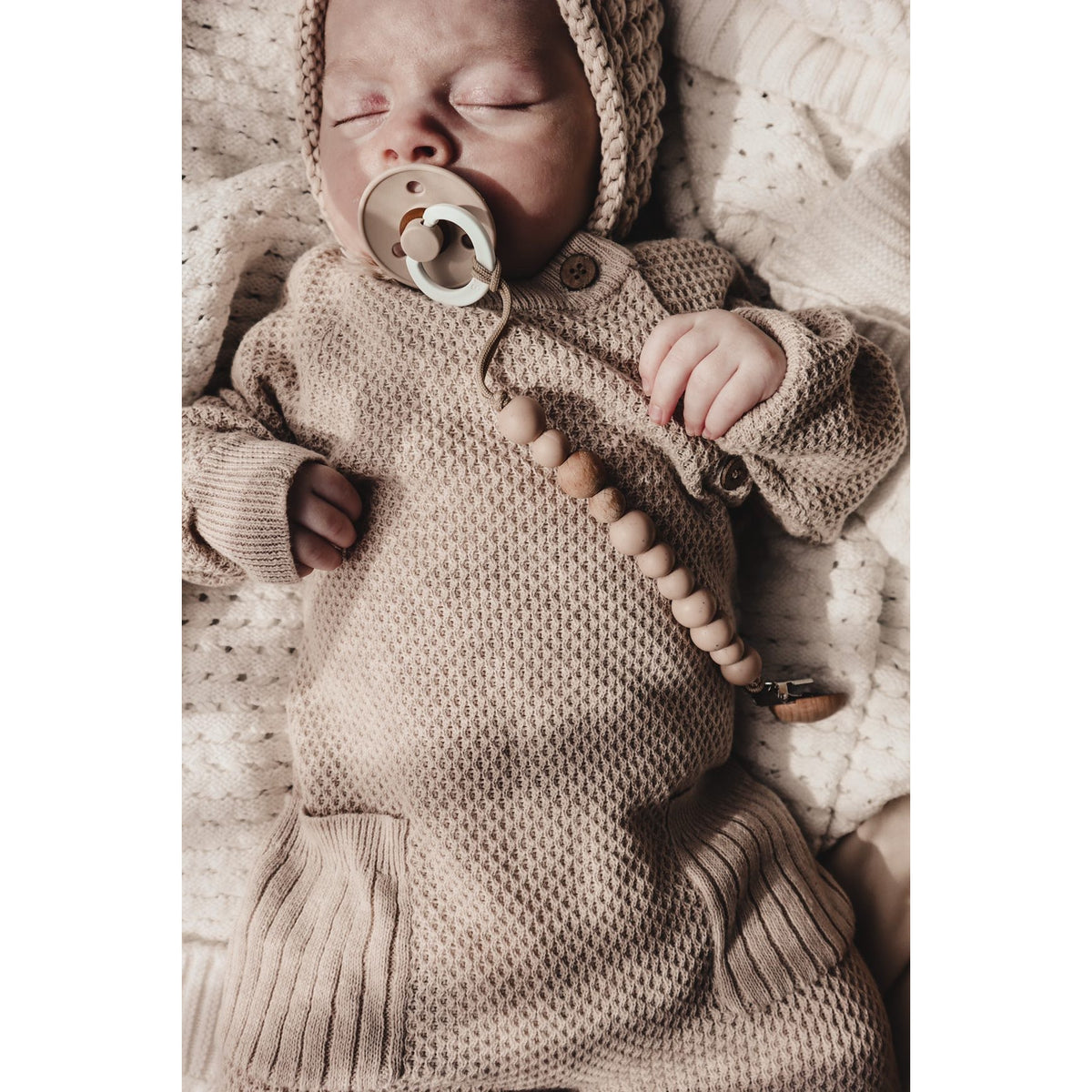 Rib Pocket Jumpsuit - Beige