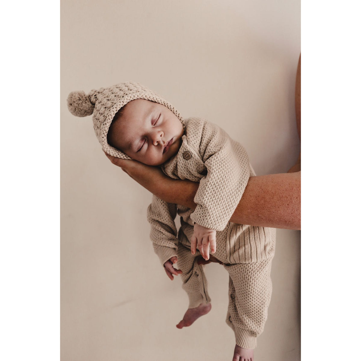 Rib Pocket Jumpsuit - Beige