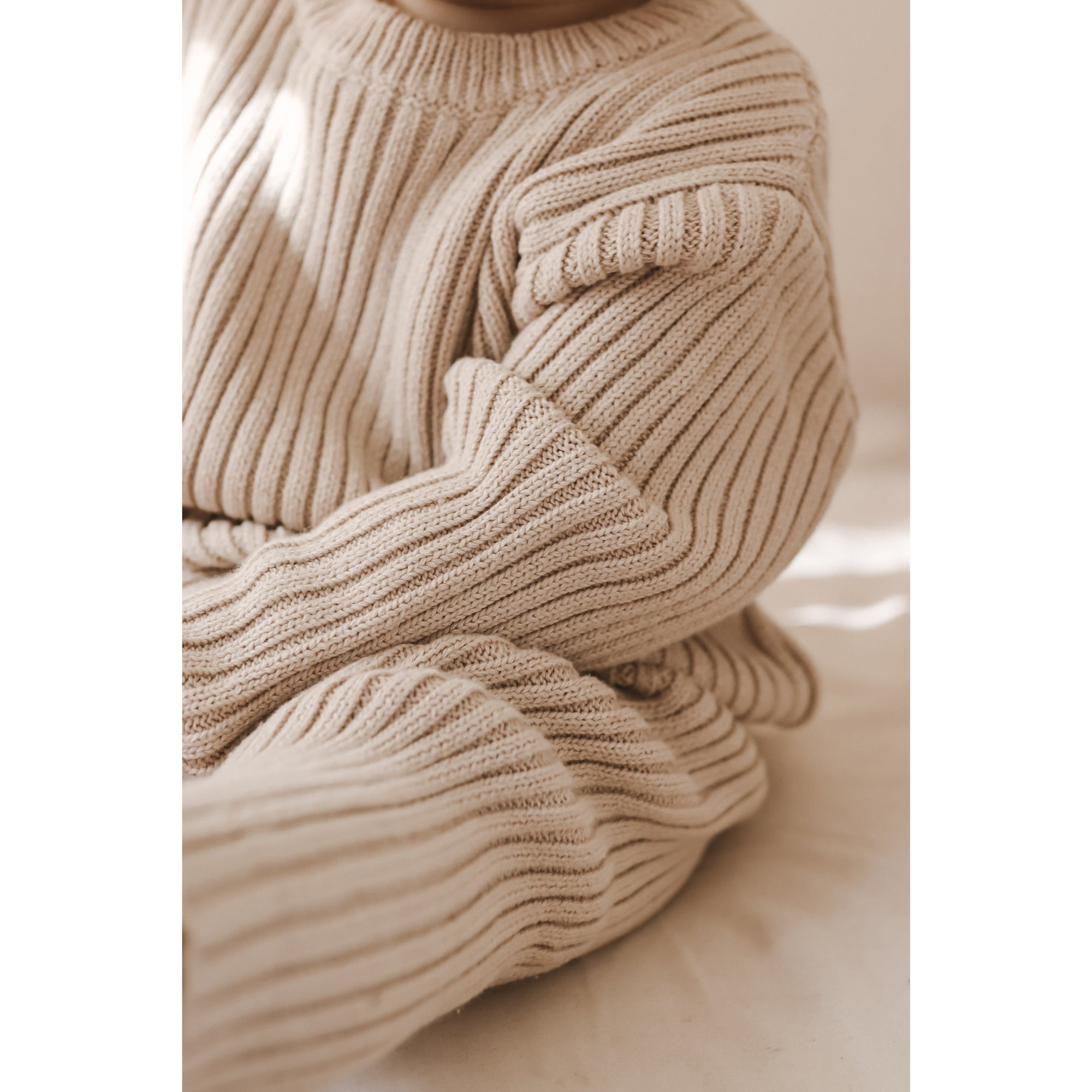 Chunky Rib Pullover - Beige