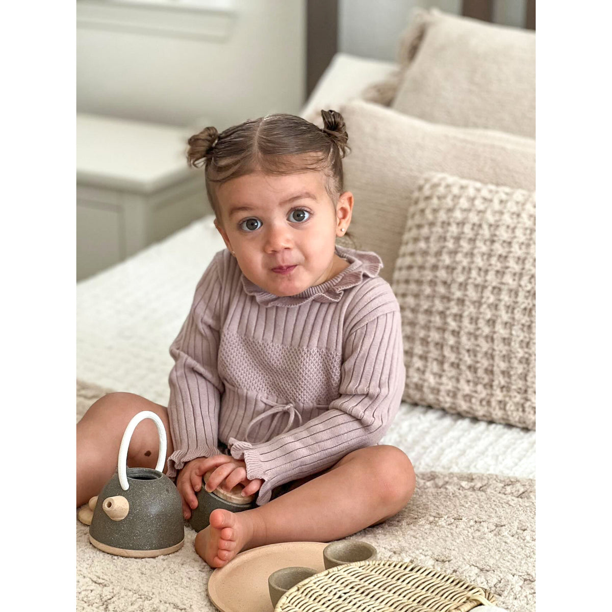 Ruffle Romper - Dusty Petal