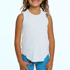 linen mineral wash racer tank in air