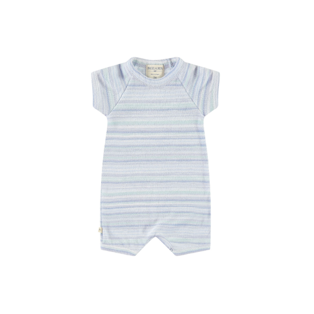 Baby Loop Terry Multi Stripe S/S Romper-Whim-zzz