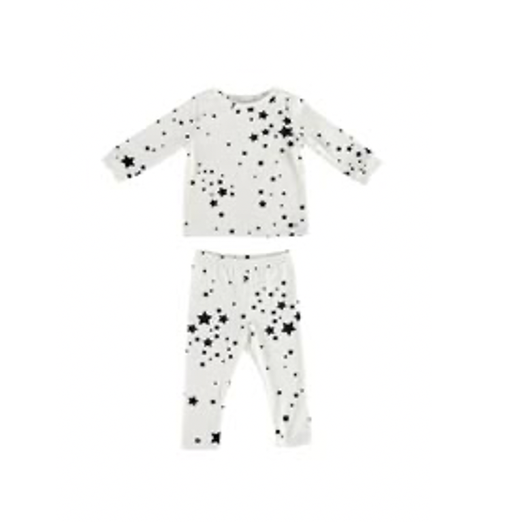 mini pj set in white stars