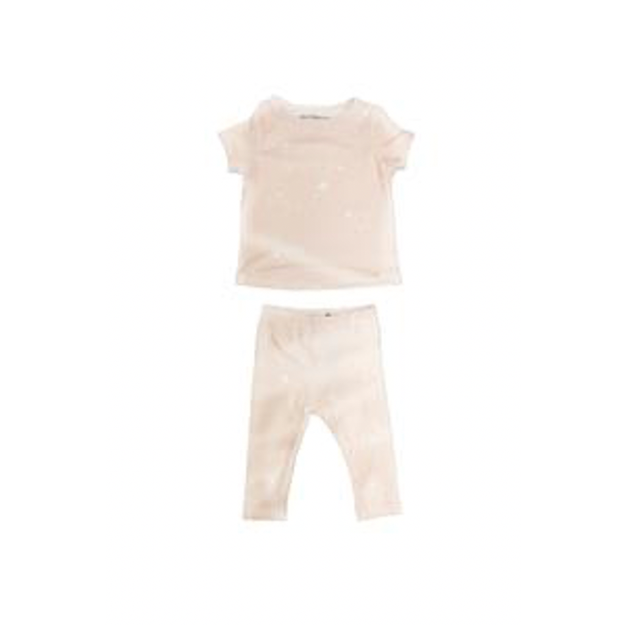 mini t-shirt set in blush shooting stars