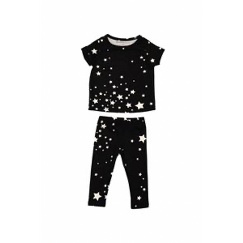 mini t-shirt set in black stars