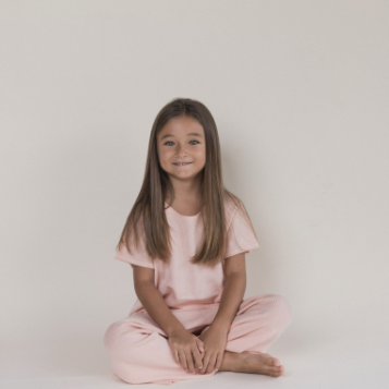 linen knit tee in light pink