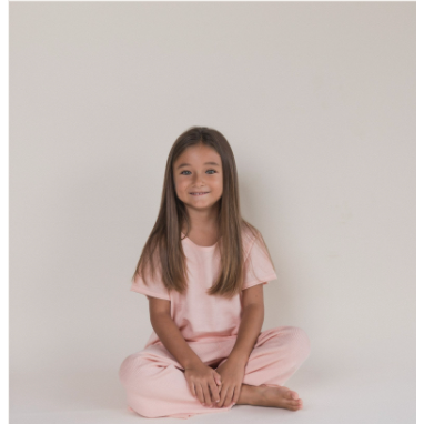 linen ribbed knits tee in light pink