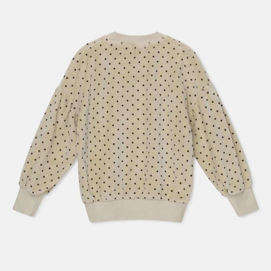 sweatshirt in polka dot velour