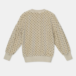 sweatshirt in polka dot velour