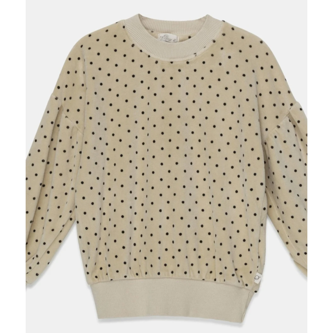 sweatshirt in polka dot velour