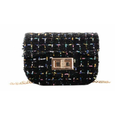 black tweed mini purse