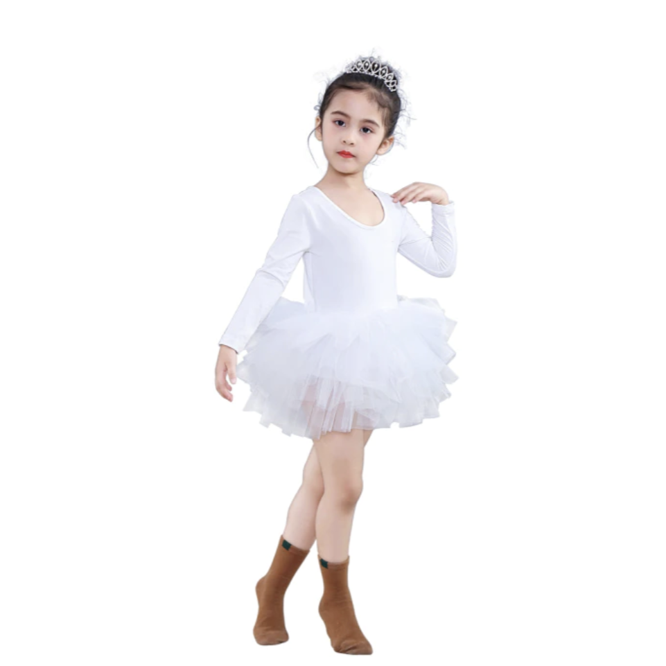 long sleeve white tutu dress flower girl dress long sleeve, Tutu girl dress, Ivory flower girl dress, Baby wedding dress, Princess flower girl dress, girl ball gown