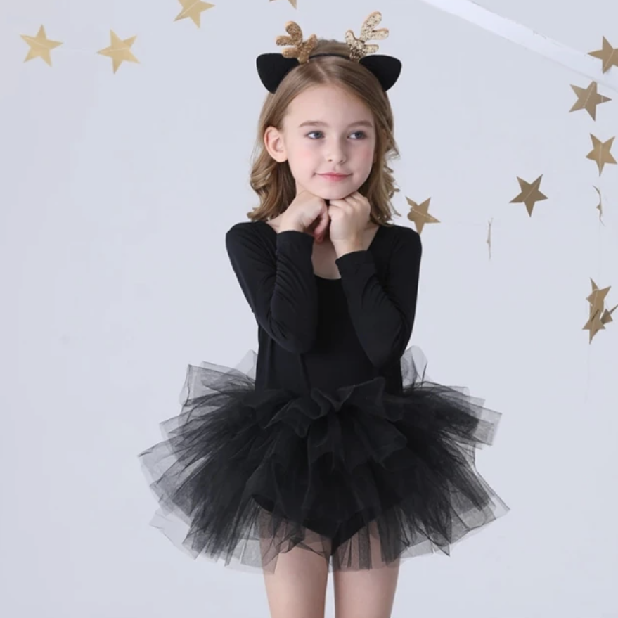 long sleeve tutu dress long sleeve tutu dress in Black 3/4T