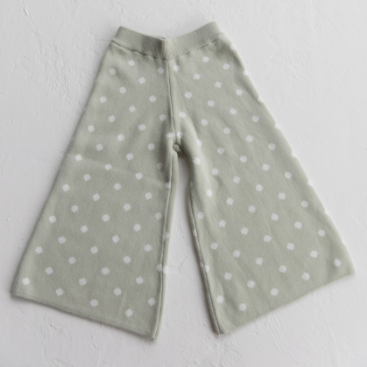 knit polka dot pants in mint