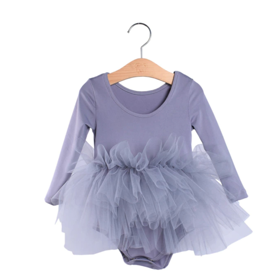 grey tutu dress long sleeve tutu dress in grey 4/5T