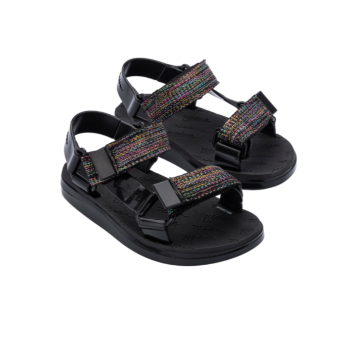 papete + rider velcro sandal in black