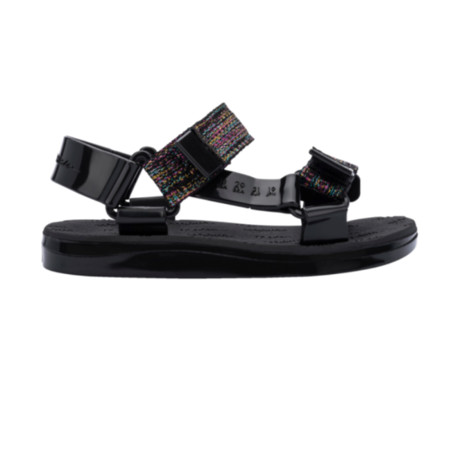 papete + rider velcro sandal in black