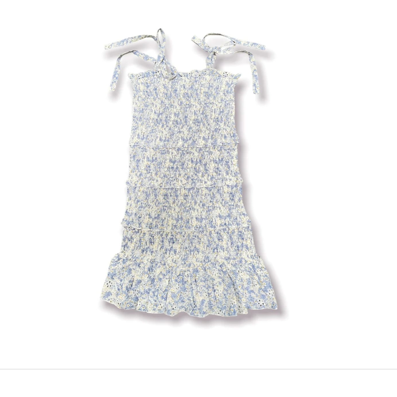 evan dress in blue floral