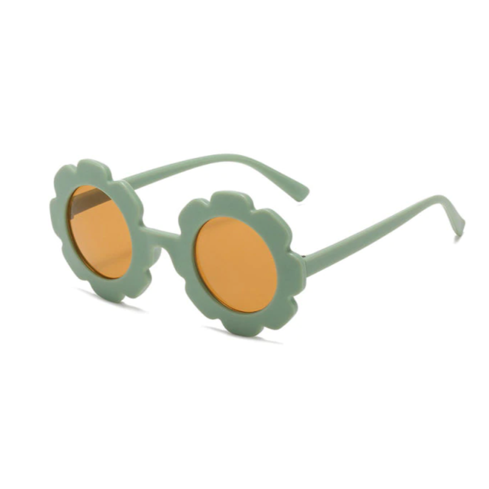 PREORDER matte flower petal sunglasses in green