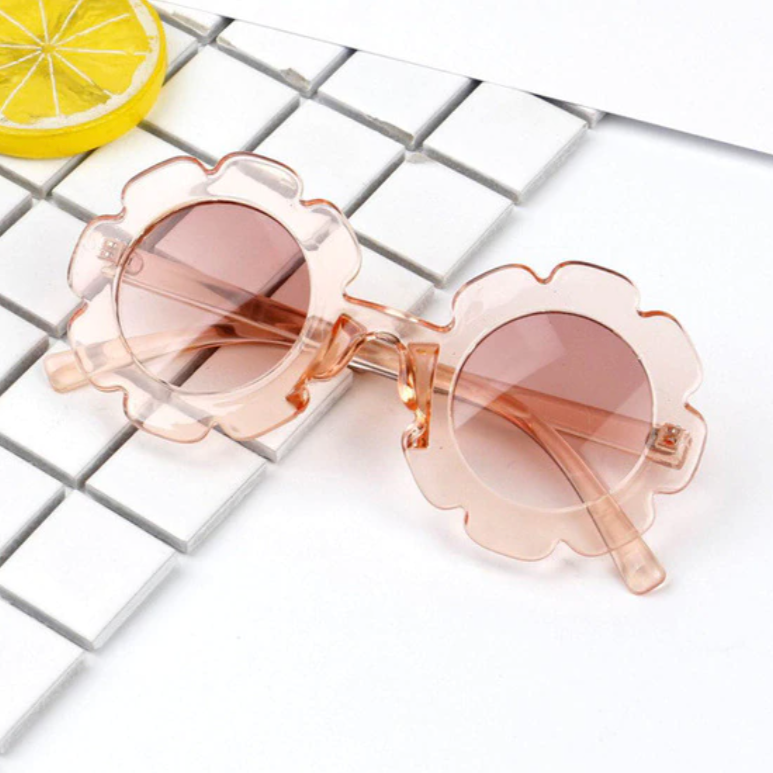 flower petal sunglasses in pink