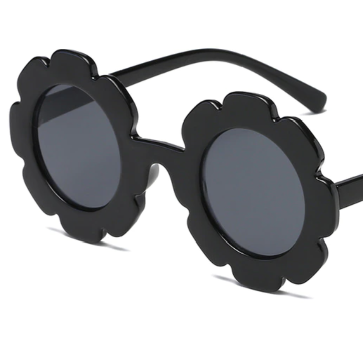 flower petal sunglasses in black