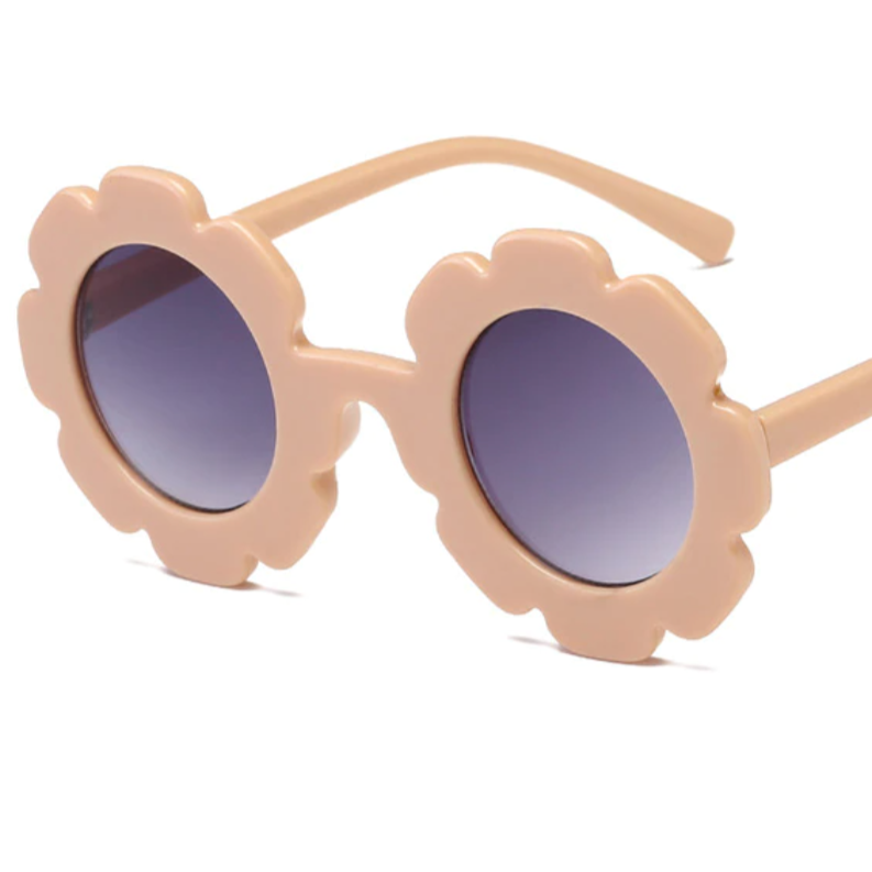 flower petal sunglasses in beige