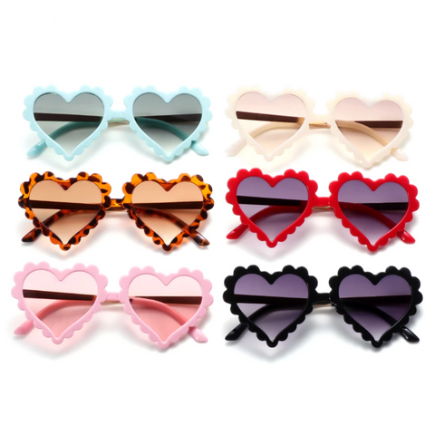 floral heart sunglasses in black