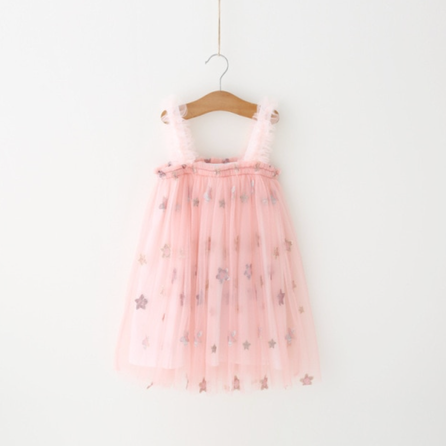 sequin star tulle dress Make A Wish Star Sequin Tulle Dress Green / 7Y