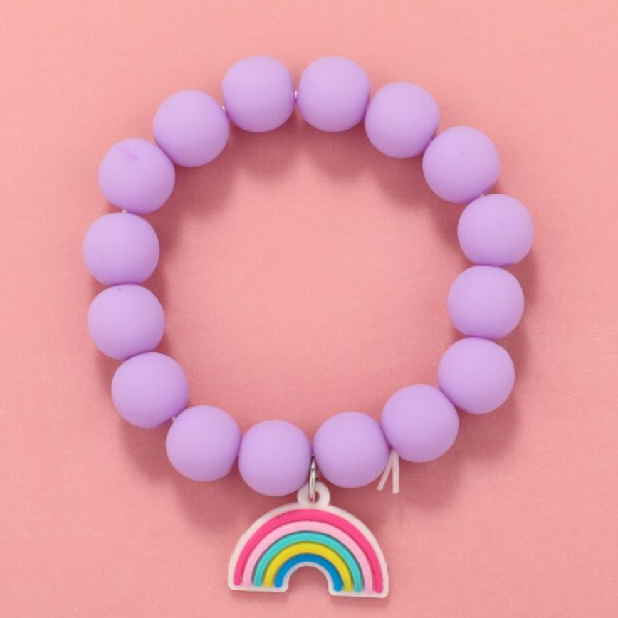 purple rainbow charm bracelet