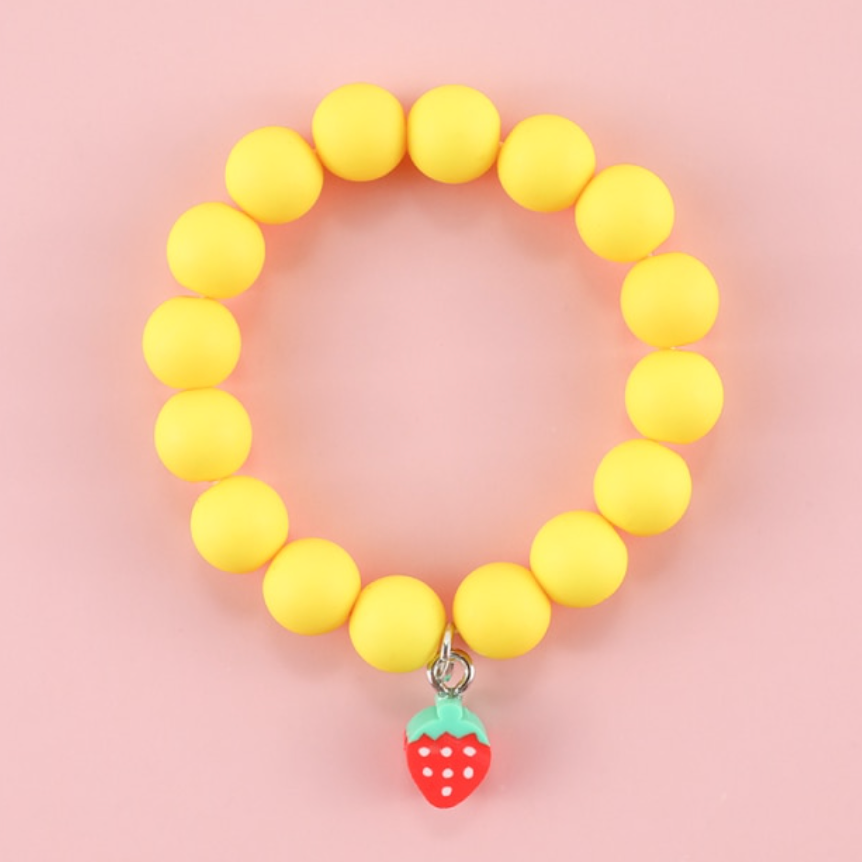 yellow strawberry charm bracelet