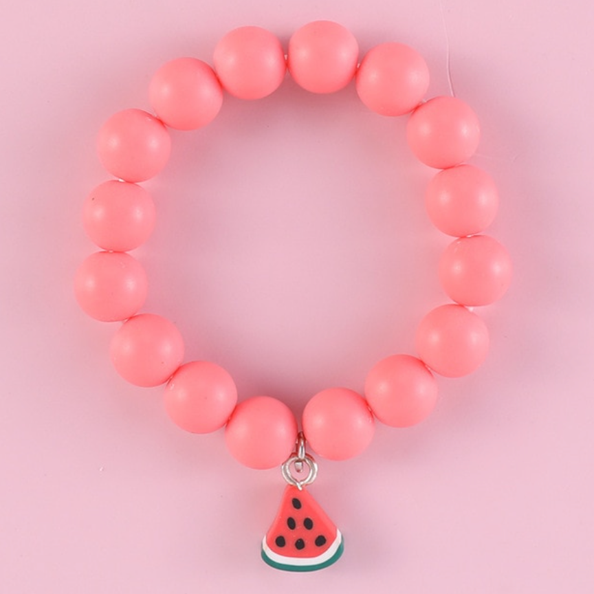 pink watermelon charm bracelet