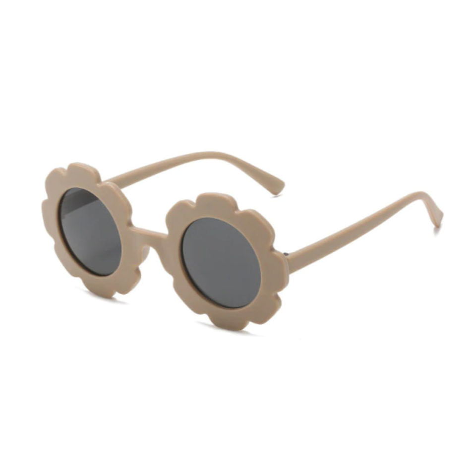 matte flower petal sunglasses in grey