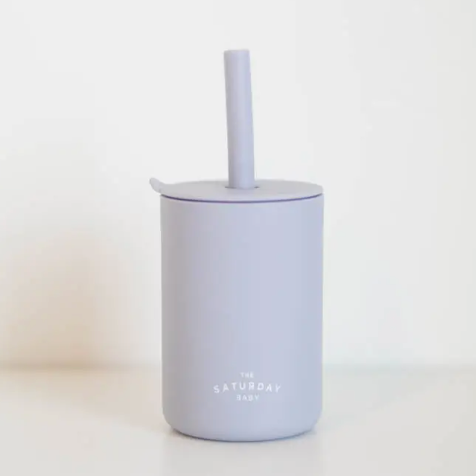 silicone straw cup in lilac