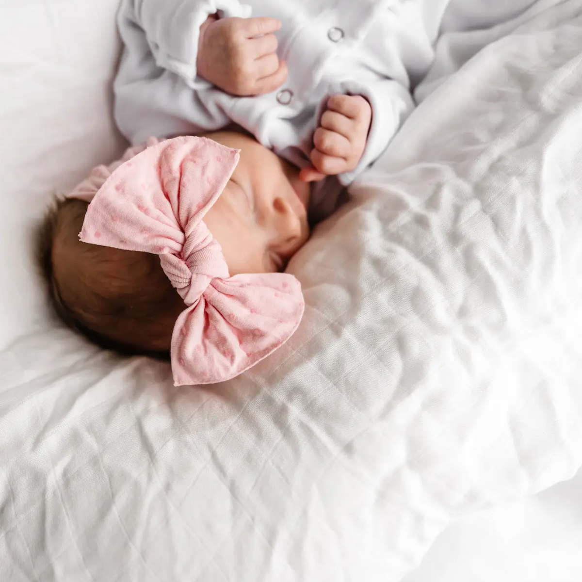 pink on pink dot knot bow