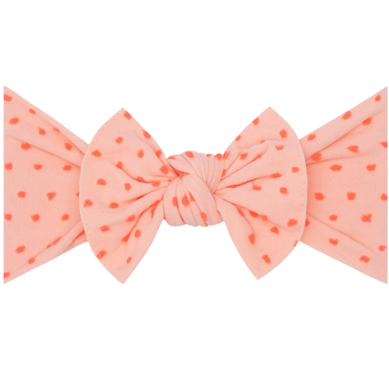 tropical peach/neon dot knot bow
