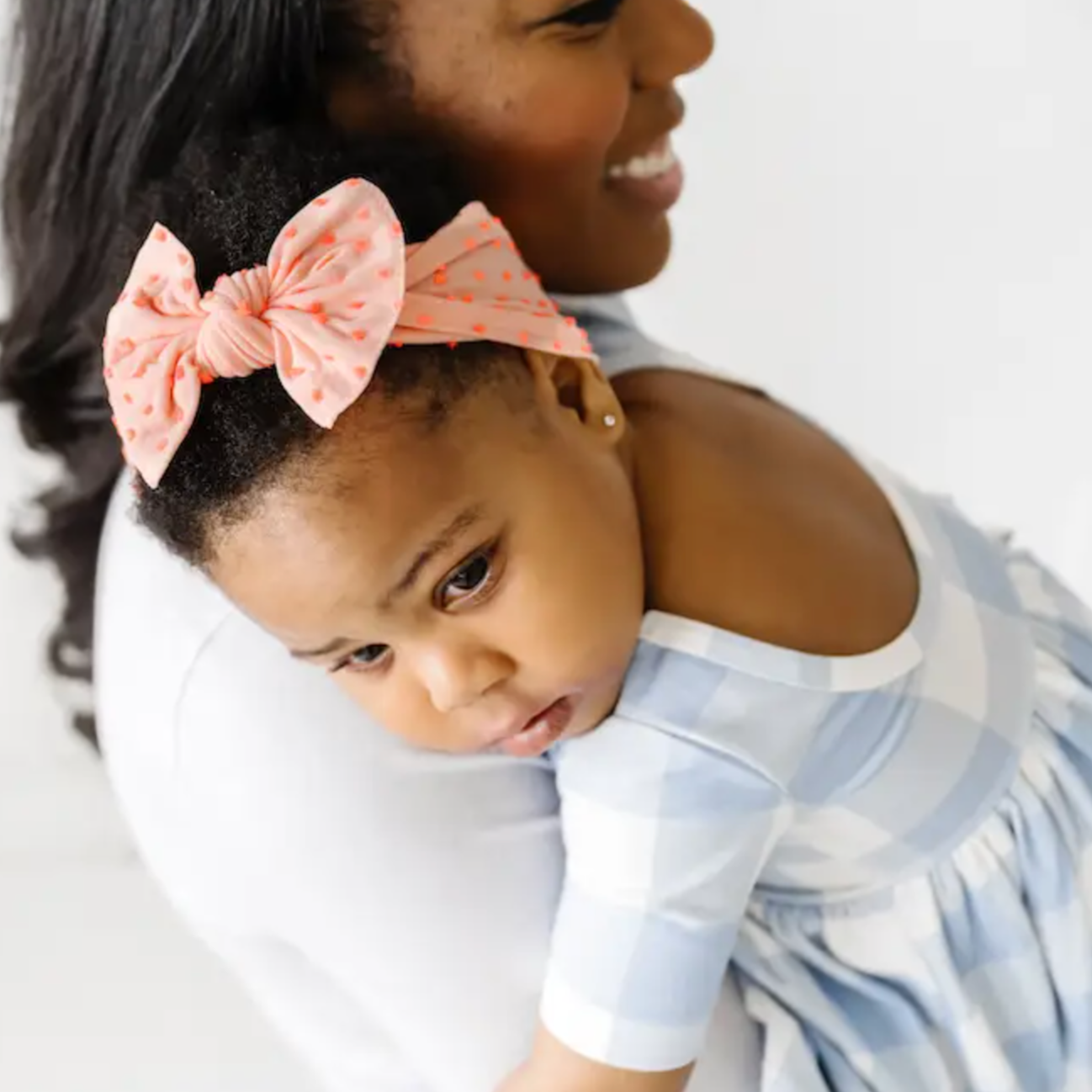 tropical peach/neon dot knot bow