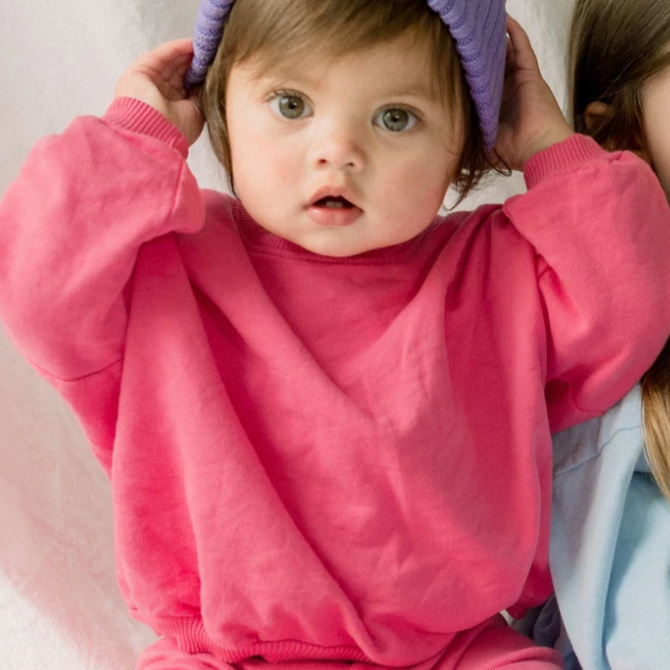 bubblegum crewneck lounge set
