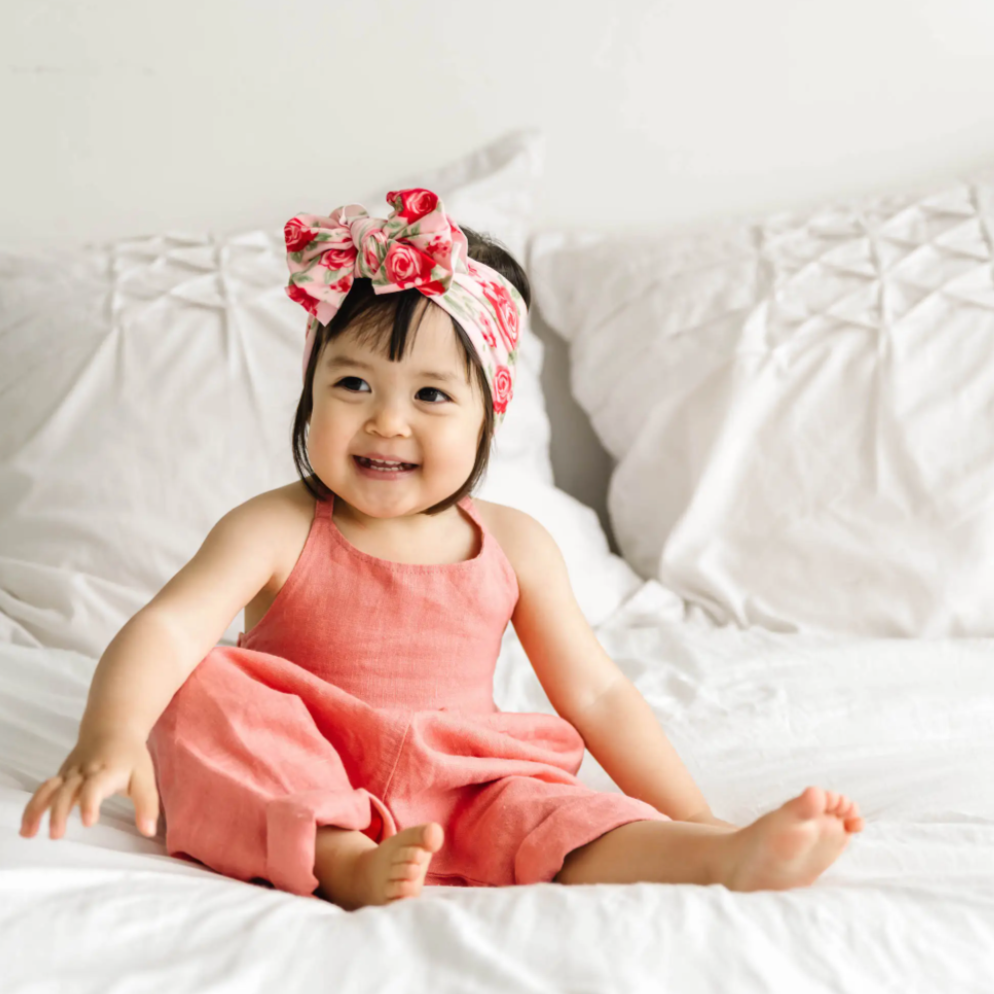 love bouquet printed knot bow