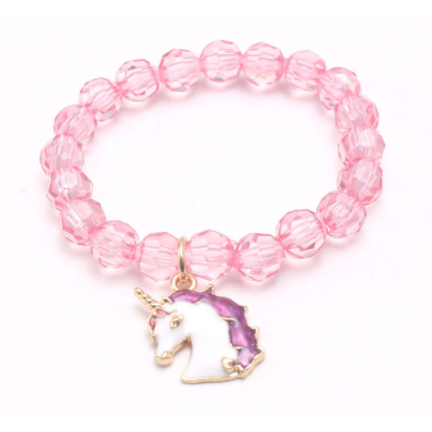 unicorn charm bracelet| pink