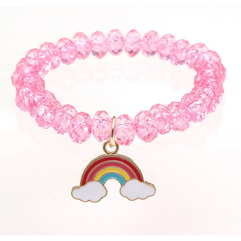 pink rainbow charm bracelet