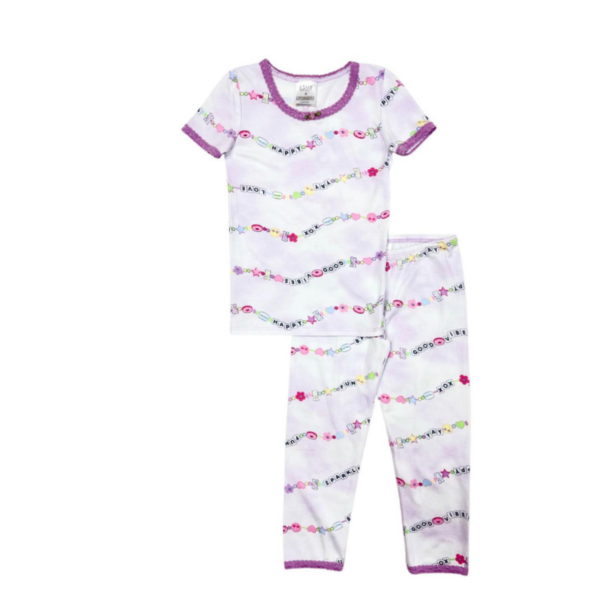short sleeve pajama set in beads
