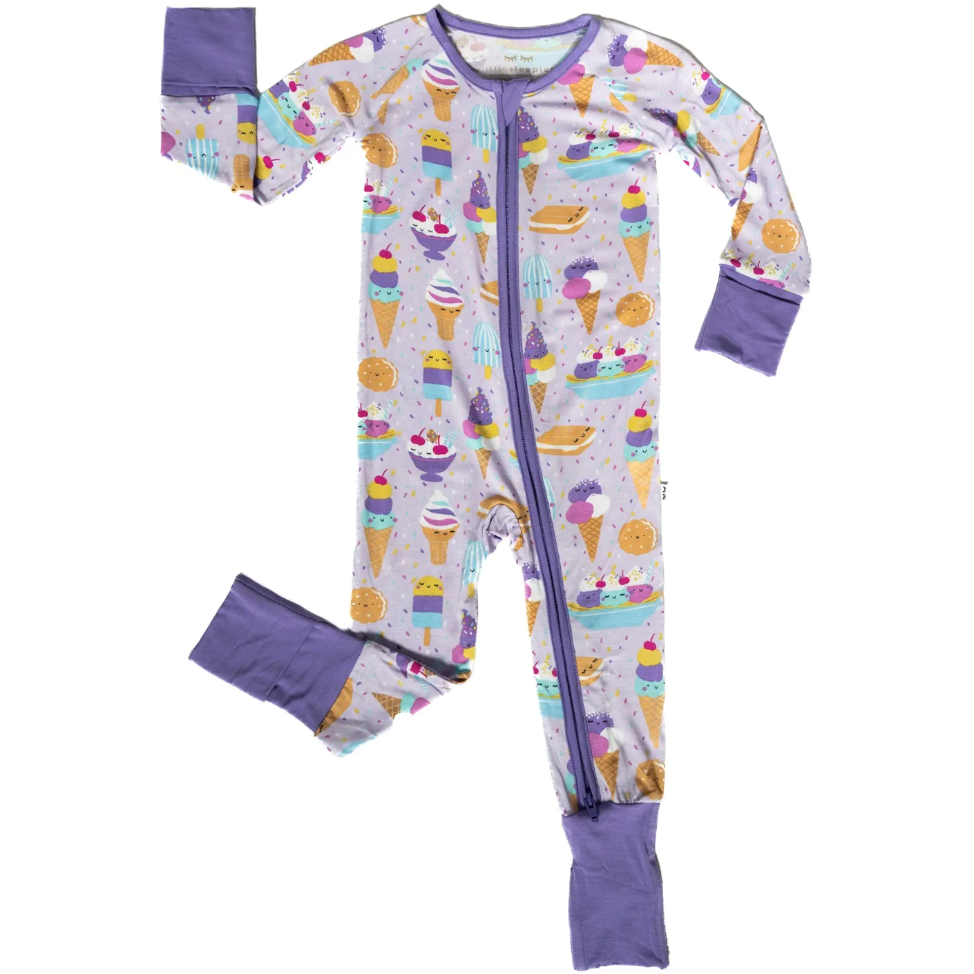 wildberry ice cream bamboo viscose convertible romper/sleeper