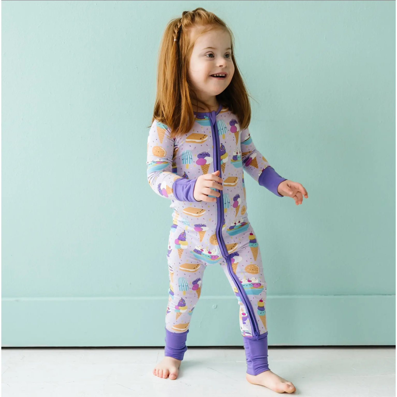 wildberry ice cream bamboo viscose convertible romper/sleeper