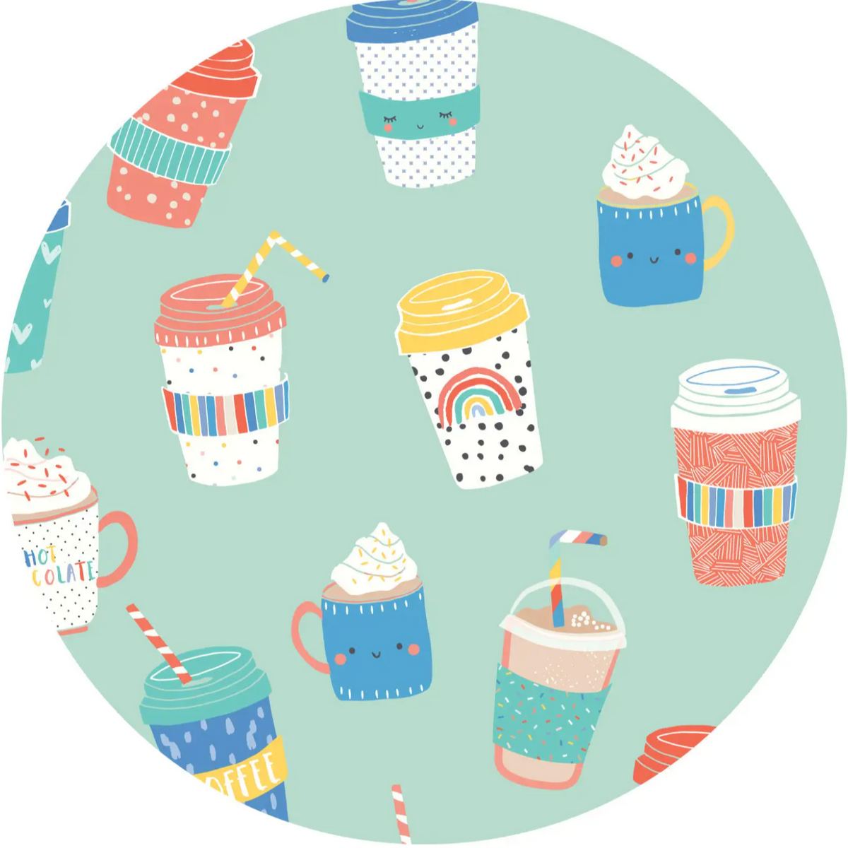 "i love you a latte" s/s and shorts two-piece bamboo viscose pajama set in aqua