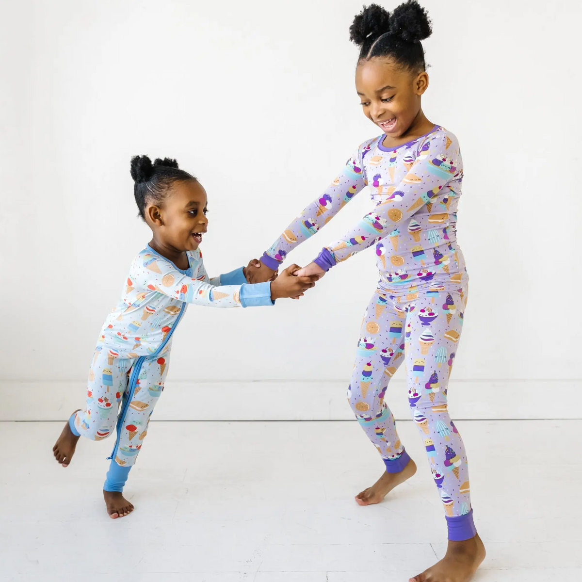 wildberry ice cream l/s two-piece bamboo viscose pajama set