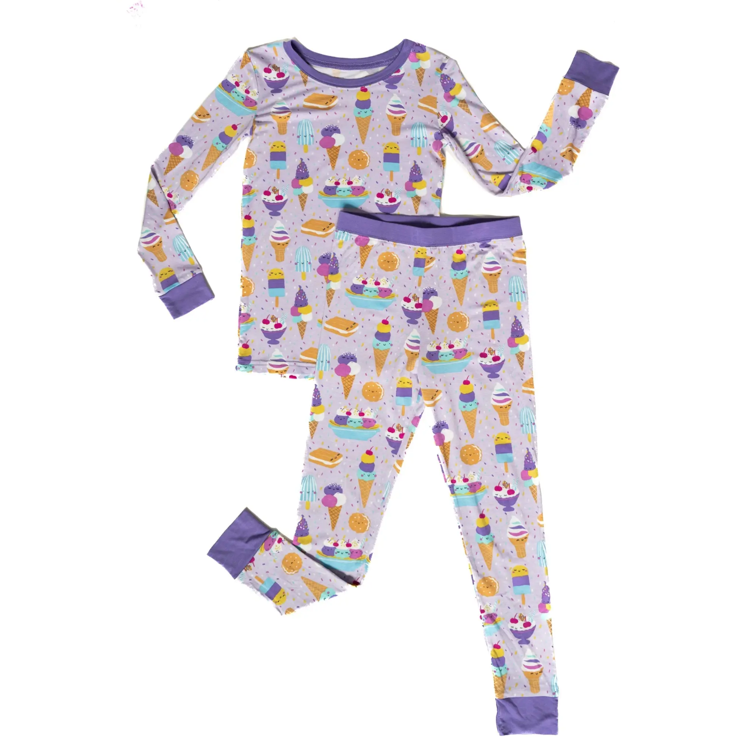 wildberry ice cream l/s two-piece bamboo viscose pajama set