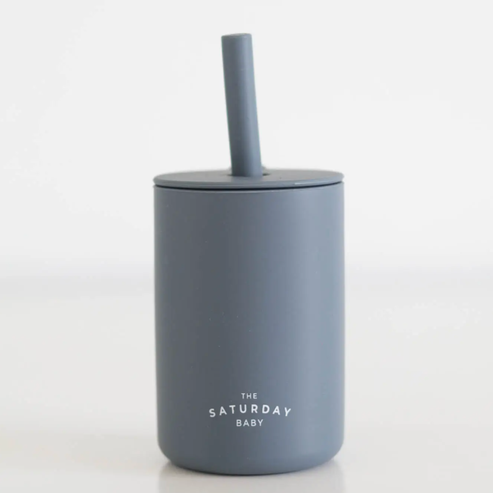 silicone straw cup in ocean