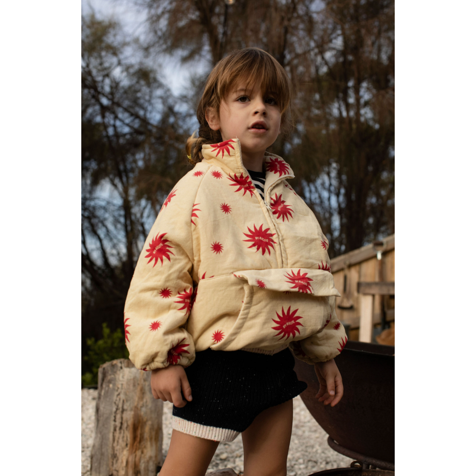 joey jacket in beige / red