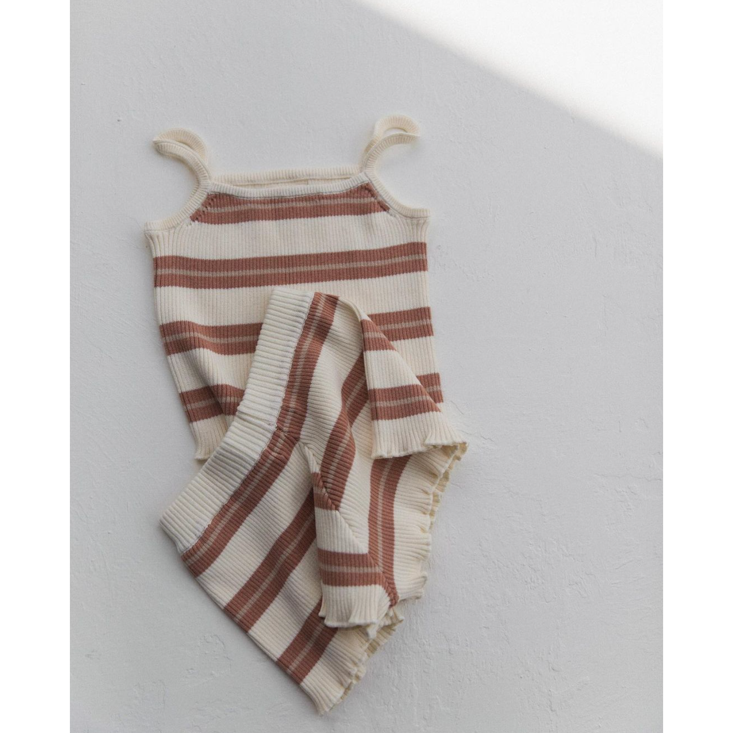 kealia knit tank in striped clay