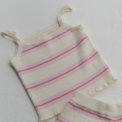 kealia knit tank in striped pink